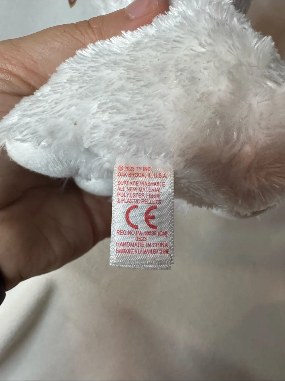 Ty Beanie Boos Sleighbell White Dog Plush Winter Hat MWMT 6” Birthday Feb 28